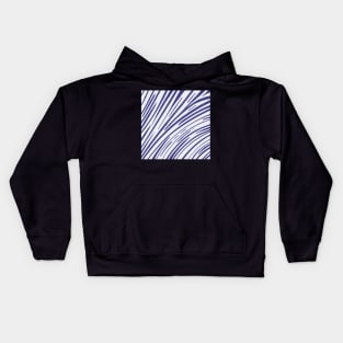 Inky blue abstract zebra Kids Hoodie